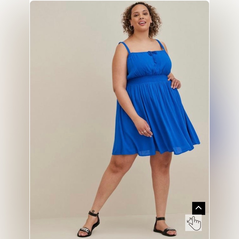 Torrid sz 3 Blue Mini Gauze Smocked Waist Dress